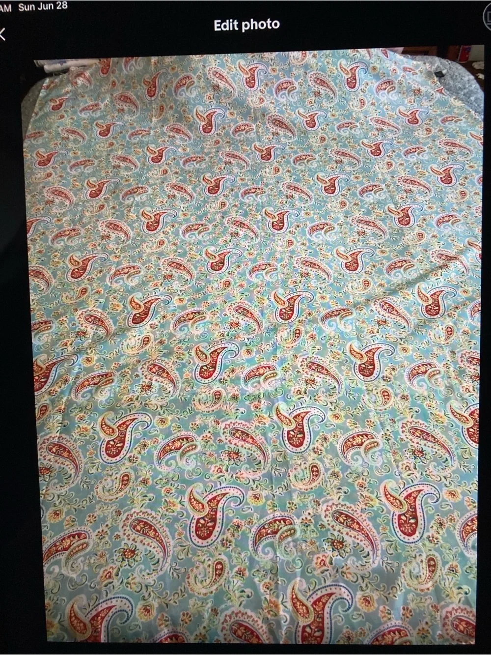 Nicole Miller Paisley Floral Tablecloth Pastel Fabric 69 x52 EUC